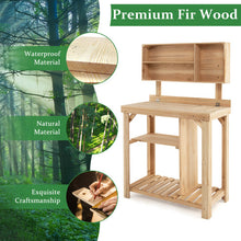 Load image into Gallery viewer, Garden Wooden Potting Table Workstation with Storage Shelf