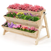 Load image into Gallery viewer, 3 Tier Wooden Vertical Raised Garden Bed with Storage Shelf