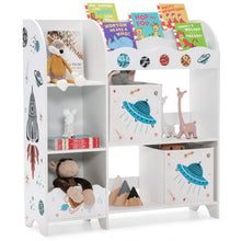 Load image into Gallery viewer, Kids Toy and Book Organizer Children Wooden Storage Cabinet with Storage Bins