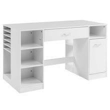 Load image into Gallery viewer, Sewing Craft Table Home Office Computer Desk with Storage Shelves and Drawer