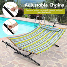 Load image into Gallery viewer, Patio Hammock Foldable Portable Swing Chair Bed with Detachable Pillow