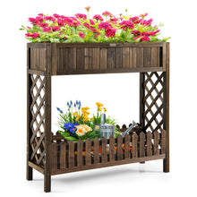 Load image into Gallery viewer, 2-Tier Wood Raised Garden Bed for Vegetable and Fruit