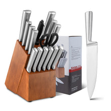 Load image into Gallery viewer, 16-Piece Stainless Stee Kitchen Knife Set with Sharpener