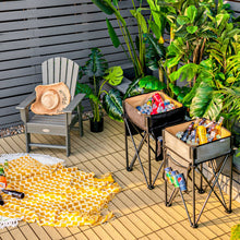 Load image into Gallery viewer, 2 Pieces Folding Camping Tables with Large Capacity Storage Sink for Picnic