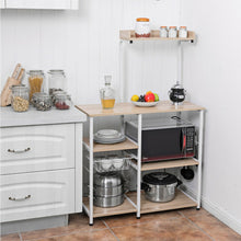 Load image into Gallery viewer, 4 Tier Vintage Kitchen Baker's Rack Utility Microwave Stand-Natural