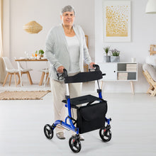 Load image into Gallery viewer, Folding Aluminum Rollator Walker with 8 inch Wheels and Seat-Blue