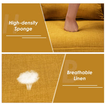Load image into Gallery viewer, Accent Chair Cushioned Linen Armchair with Waist Pillow Sofa Chair-Yellow