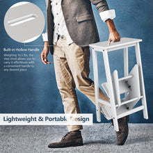 Load image into Gallery viewer, 3 Tier Step Stool 3 in 1 Folding Ladder Bench-White