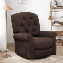 Load image into Gallery viewer, Recliner Chair Sofa for Elderly with Side Pocket and Remote Control-Brown