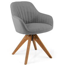 Load image into Gallery viewer, Mid-Century Modern Swivel Accent Chair with Linen Fabric Cover-Gray