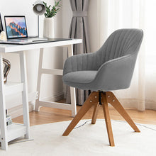 Load image into Gallery viewer, Mid-Century Modern Swivel Accent Chair with Linen Fabric Cover-Gray