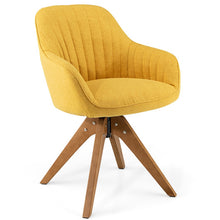 Load image into Gallery viewer, Mid-Century Modern Swivel Accent Chair with Linen Fabric Cover-Yellow