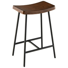 Load image into Gallery viewer, Industrial Saddle Stool with Metal Legs and Adjustable Foot Pads-24 inches