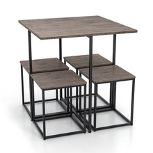 Load image into Gallery viewer, 5 Piece Dining Table Set with 4 Stools-Gray