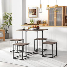 Load image into Gallery viewer, 5 Piece Dining Table Set with 4 Stools-Gray