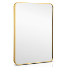 Load image into Gallery viewer, Metal Framed Bathroom Mirror with Rounded Corners-Golden