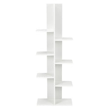 Load image into Gallery viewer, 7-Tier Wooden Bookshelf with 8 Open Well-Arranged Shelves-White
