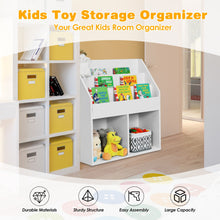 Load image into Gallery viewer, Kids Wooden Bookshelf Bookcase Children Toy Storage Cabinet Organizer White