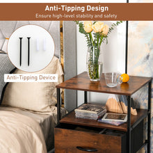 Load image into Gallery viewer, Industrial Dresser Organizer Unit with 2 Fabric Drawers and Sturdy Steel Frame-Rustic Brown