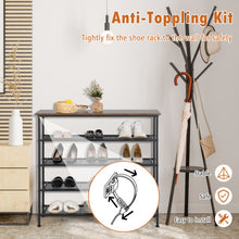 Load image into Gallery viewer, 5-Tier Shoe Storage Organizer with 4 Metal Mesh Shelves