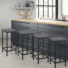 Load image into Gallery viewer, Set of 4 Bar Stools 24 Inch Counter Height Backless with Metal Frame