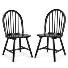 Load image into Gallery viewer, Set of 2 Vintage Windsor Wood Chair with Spindle Back for Dining Room-Black