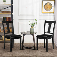 Load image into Gallery viewer, Set of 2 Dining Room Chair with Rubber Wood Frame and Upholstered Padded Seat-Black