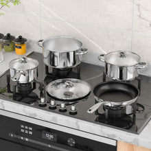 Load image into Gallery viewer, 7-Piece Stainless Steel Cookware Set with Tempered Glass Lid-Silver