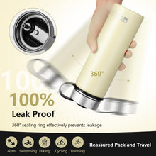 Load image into Gallery viewer, 22 Oz Double-walled Insulated Stainless Steel Water Bottle with 2 Lids and Straw-Beige