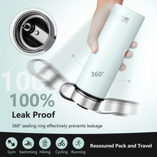 Load image into Gallery viewer, 22 Oz Double-walled Insulated Stainless Steel Water Bottle with 2 Lids and Straw-Gray