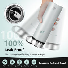 Load image into Gallery viewer, 22 Oz Double-walled Insulated Stainless Steel Water Bottle with 2 Lids and Straw-Gray