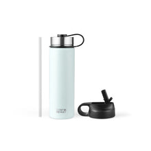 Load image into Gallery viewer, 22 Oz Double-walled Insulated Stainless Steel Water Bottle with 2 Lids and Straw-Gray