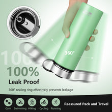 Load image into Gallery viewer, 22 Oz Double-walled Insulated Stainless Steel Water Bottle with 2 Lids and Straw-Green