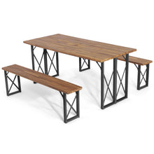 Load image into Gallery viewer, 6-Person Outdoor Patio Dining Table Set with 2 Inch Umbrella Hole