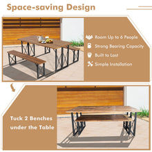 Load image into Gallery viewer, 6-Person Outdoor Patio Dining Table Set with 2 Inch Umbrella Hole