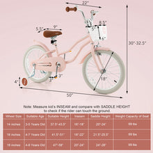Load image into Gallery viewer, Children Bicycle with Front Handbrake and Rear Coaster Brake-Pink