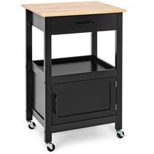 Load image into Gallery viewer, Kitchen Island with Storage Drawer and 3 Hooks-Black