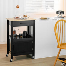 Load image into Gallery viewer, Kitchen Island with Storage Drawer and 3 Hooks-Black