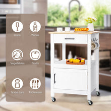 Load image into Gallery viewer, Kitchen Island with Storage Drawer and 3 Hooks-White