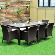 Load image into Gallery viewer, 9 pcs Patio Rattan Table Chairs Furniture Set