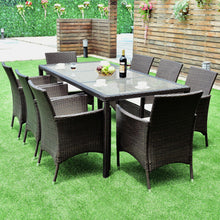 Load image into Gallery viewer, 9 pcs Patio Rattan Table Chairs Furniture Set