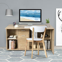 Load image into Gallery viewer, Rotating L-Shape Corner Writing Study Computer Desk-Natural