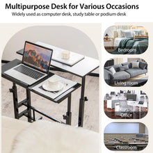 Load image into Gallery viewer, Mobile Stand up Computer Desk with 2 Tilting Desktops-Black