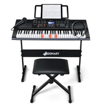 Load image into Gallery viewer, 61-Key Electronic Keyboard Piano Set with Full Size Lighted Keys