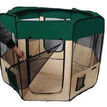 Load image into Gallery viewer, 60"Pet Dog Kennel Fence Puppy Soft Playpen Exercise Folding Crate W/Bag Zip-GN