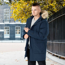 Load image into Gallery viewer, Men's Hooded Insulated Winter Puffer Parka Coat-Navy-XXXL