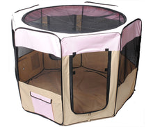 Load image into Gallery viewer, 60"Pet Dog Kennel Fence Puppy Soft Playpen Exercise Folding Crate W/Bag Zip-pink