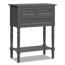 Load image into Gallery viewer, Narrow Console Table with 3 Storage Drawers and Open Bottom Shelf