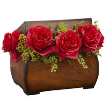 Load image into Gallery viewer, Roses Artificial Arrangement in Decorative Chest