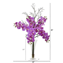 Load image into Gallery viewer, 38" Elegant Phalaenopsis Orchid Artificial Arrangement in Flared Vase